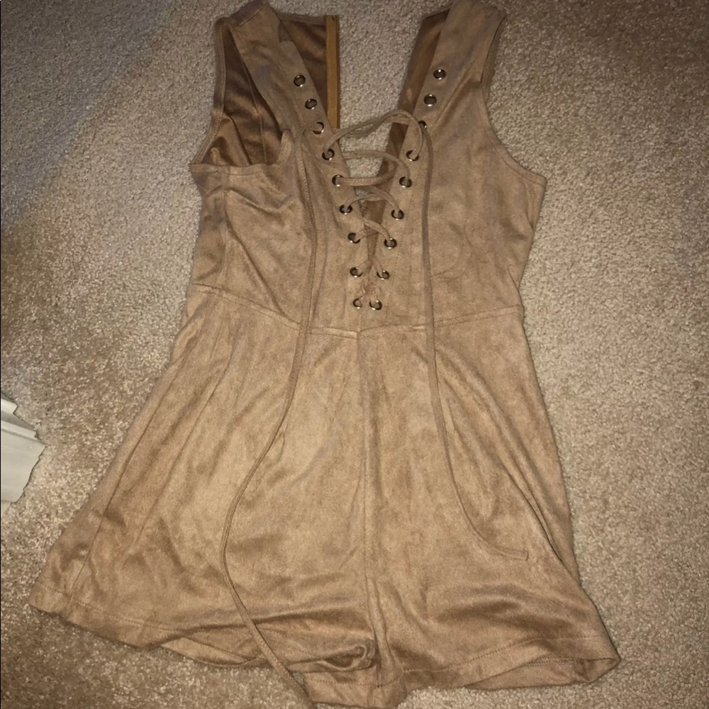 Suede tan romper